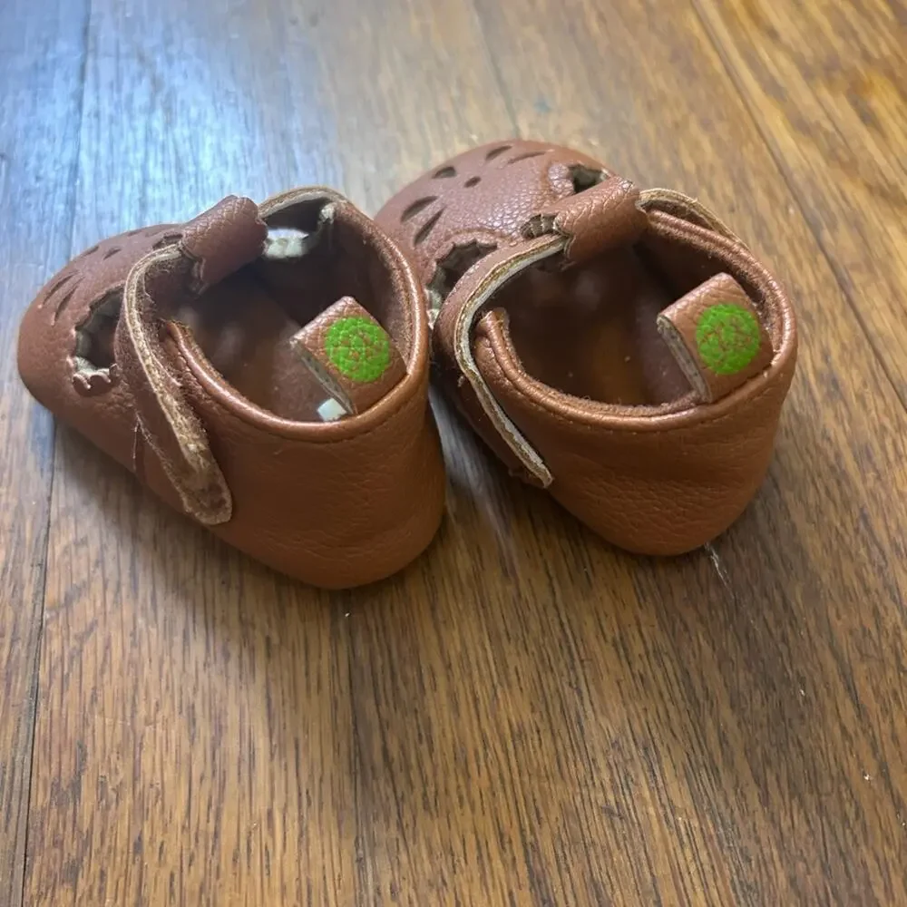 First Steps Baby Newborn 0-3 3-6 months Brown & Black Shoes 2 Pair Lot